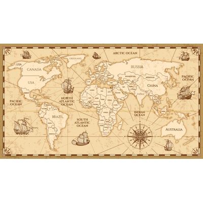 Dimex MS 5-1501 Vliesová fototapeta Mapa světa rozměry 375 x 250 cm