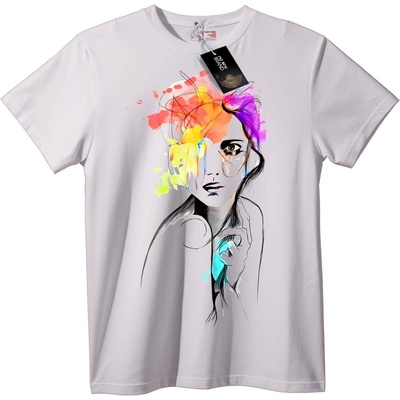 NOONEBRAND Тениска Артистичен Цветен Плиск - L, Black