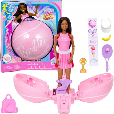 Mattel Barbie TEAM ROLL & REVEAL Rozjezd kariéry tenistka, JMY56