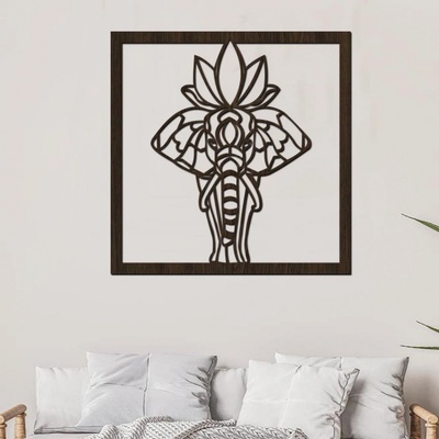 dřevo života Dřevěný obraz HINDU SLON Rozměry (cm): 60x60, Zvolte barvu dekoru: Wenge