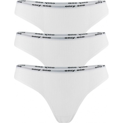 Chic tangá bavlnené 3balenie T 36903 biela