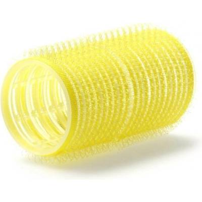 Sibel natáčky na vlasy se suchým zipem žluté 32 mm - 12 ks