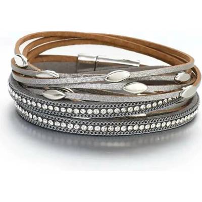 Fashion Jewelry dámský vícevrstvý Lístečky BJ1248 stříbrný