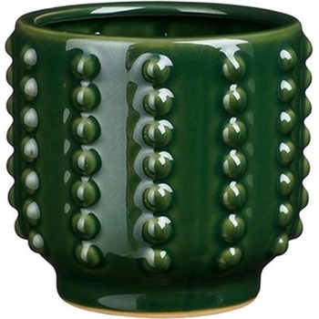 Mica КАШПА КЕРАМИЧНА КРЪГЛА boaz Ø12.5х11.5см ЗЕЛЕНО (1152452)