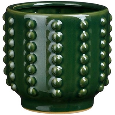 Mica КАШПА КЕРАМИЧНА КРЪГЛА boaz Ø12.5х11.5см ЗЕЛЕНО (1152452)