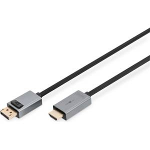 ASSMANN Високоскоростен UHD 4K 3D 30Hz позлатен кабел 1.2 DisplayPort - HDMI тип A 1, 8 м DB-340202-018-S (DB-340202-018-S)