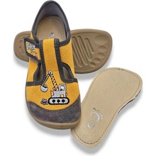 barefoot chlapčenské papuče žltohnedé