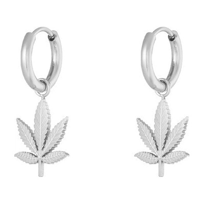 Ornamenti náušnice Cannabis silver OOR350037
