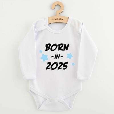 Dojčenské body s potlačou New Baby Born in 2025 modré