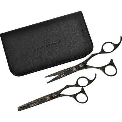 Olivia Garden SilkCut 5.75 Shear/6.35 Thinner EUR Matt Black Edition