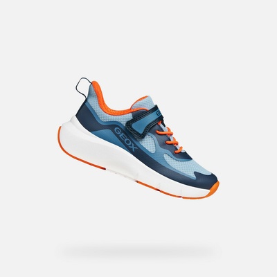 Geox detská športová obuv J PRO-RAN BOY svetlomodrá tmavo modrá oranžová