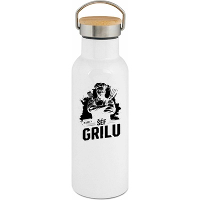 123TRIKO termoska Grilovačka Šéf Grilu, černý potisk 500 ml