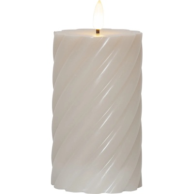 Star Trading Бежова LED свещ от восък, височина 15 см Flamme Swirl - Star Trading (064-25)