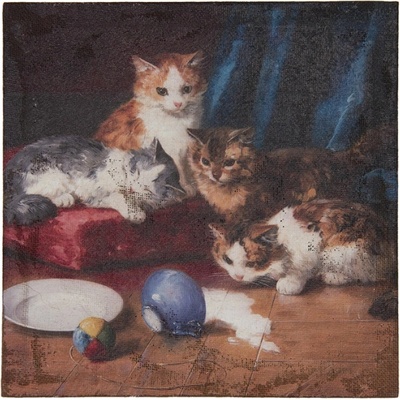 Obraz na jutě s kočkami – 40x2x40 cm – Zboží Dáma