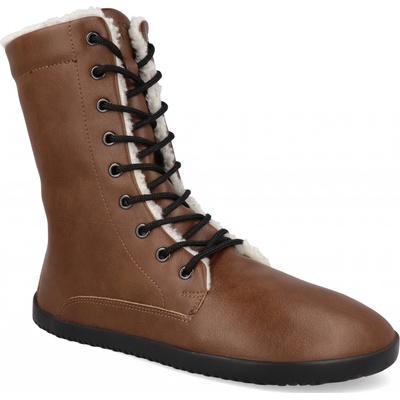Ahinsa shoes Barefoot zimní vysoké boty Ahinsa Jaya zip hnědé
