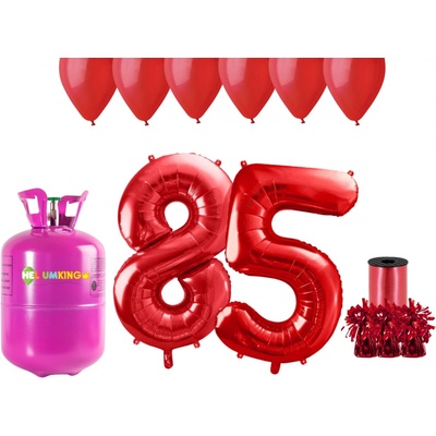 HeliumKing Helium párty set na 85. narozeniny s červenými balónky