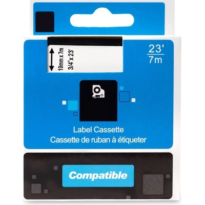 PRINTLINE kompatibilní páska s DYMO, 45800 S0720820,19mm,7m, černý tisk/průhl. podklad, D1 100% novy kompatibil