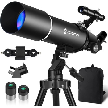 EACONN Телескоп eaconn 80/600 az, с раница и адаптер за телефон