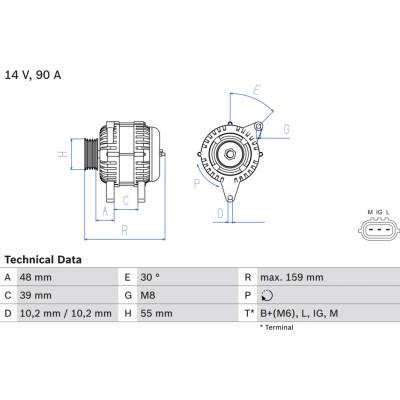 BOSCH Alternátor 0986049211