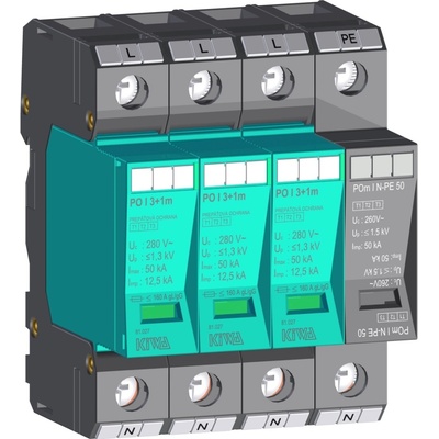 KIWA Svodič I+II+III PO I 3+1m 280V/12,5kA přepětí