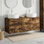 vidaXL Комплект шкафове за баня 3 бр. Опушен дъб 129 x 44, 5 x 82 cm (3405887)