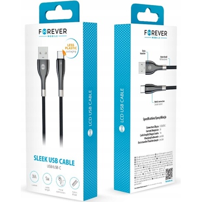 Forever GSM171007 USB na USB-C, 3A, 1m, černý