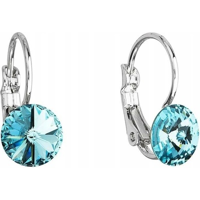 Pavona Náušnice bižuterie se Swarovski krystaly modré kulaté 51031.3 turquoise