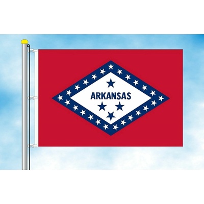 LIBEA, s.r.o. Arkansas vlajka Rozměr: 30×45 cm, Uchycení: Karabiny na stožár