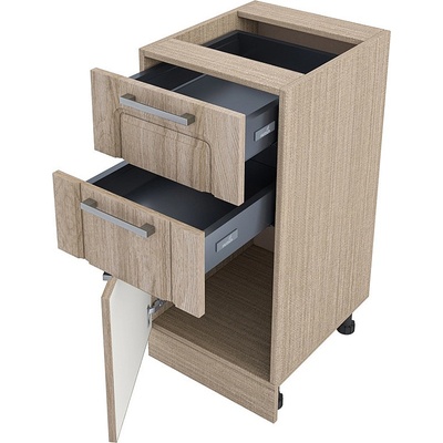 ИРИМ Долен кухненски шкаф с две чекмеджета и врата Сити МФ-Сонома-02-73 40 см ляв