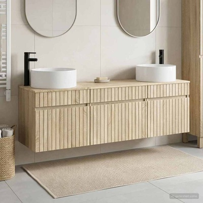 vidaXL Комплект шкафове за баня 3 бр. Дъб сонома 49 x 44, 5 x 65, 5 см (3405779)