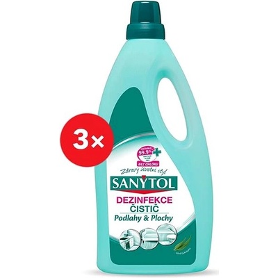 SANYTOL Dezinfekcia na podlahy a plochy 3 x 1 l