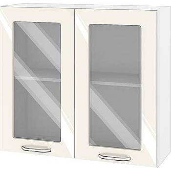 Image 1 of ИРИМ Горен кухненски шкаф витрина Сити БФ-Крийм гланц-11-204 80 см