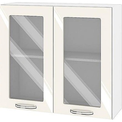 ИРИМ Горен кухненски шкаф витрина Сити БФ-Крийм гланц-11-204 80 см