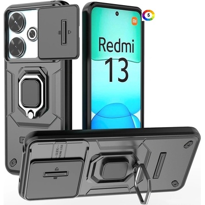Xiaomi Redmi 13 5G / 13 4G Удароустойчив Ring Holder / Camshield Калъф и Протектор
