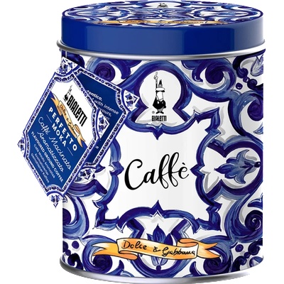 Bialetti Мляно кафе Dolce-Gabbana Perfetto Moka Autentico 200гр+ подарък кутия за кафе, син