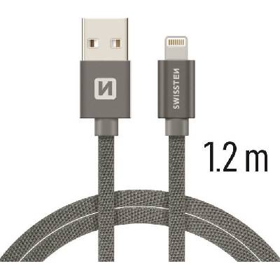 Swissten 71523202 Datový Textile Usb / Lightning, 1,2m, šedý