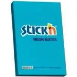 STICK'N Self-adhesive notebook 76x51mm neon blue