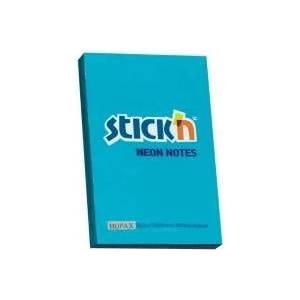 STICK'N Self-adhesive notebook 76x51mm neon blue