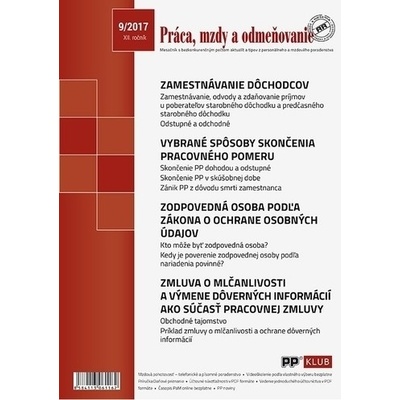 Práca, mzdy a odmeňovanie 9-2017
