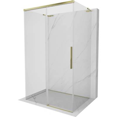 Mexen Rox-3S L тристенна плъзгаща се душ кабина 100 x 110 см, прозрачна, златна - (8C2L-100-110-50-00-3S)