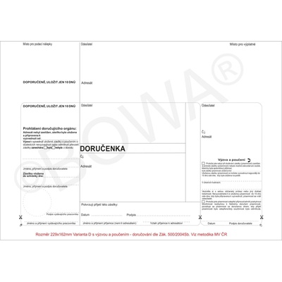Obálka s doručenkou BOWA® C5, bílá s výzvou (ODJ-Dvp) 1000 ks