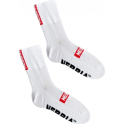 Nebbia “EXTRA MILE” crew ponožky 103 biela