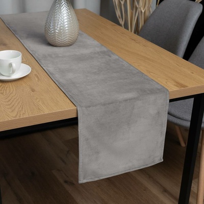 Biante Sametový běhoun Velvet Premium SVP-039 Šedý 35x120 cm
