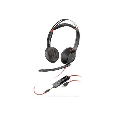 HP Poly Blackwire 5220 náhlavní souprava, 3.5 mm jack + USB-C A adaptér, stereo; 93S88AA