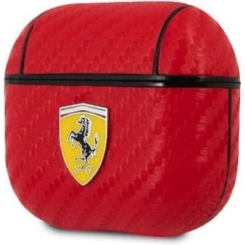 Ferrari Предпазители Ferrari PU Carbon Leather Case, за Apple Airpods 3, кожен кейс, червен (FESA3CARE)