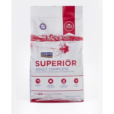 Fish4Dogs Adult Large Superior losos so zemiakmi 12 kg