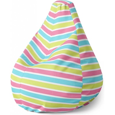 Sablio Sedací vak Pear Proužky Sablio 70 x 95 x 15 cm
