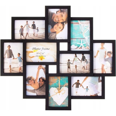 Fotorámeček na 10 fotek, 53x49 cm, černý SPRINGOS PANORAMA – Zboží Živě