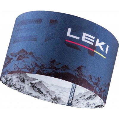 Leki XC headband dark denim/white/poppy red