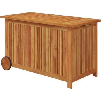 Градинска кутия за съхранение с колела 90x50x58 см акация масив